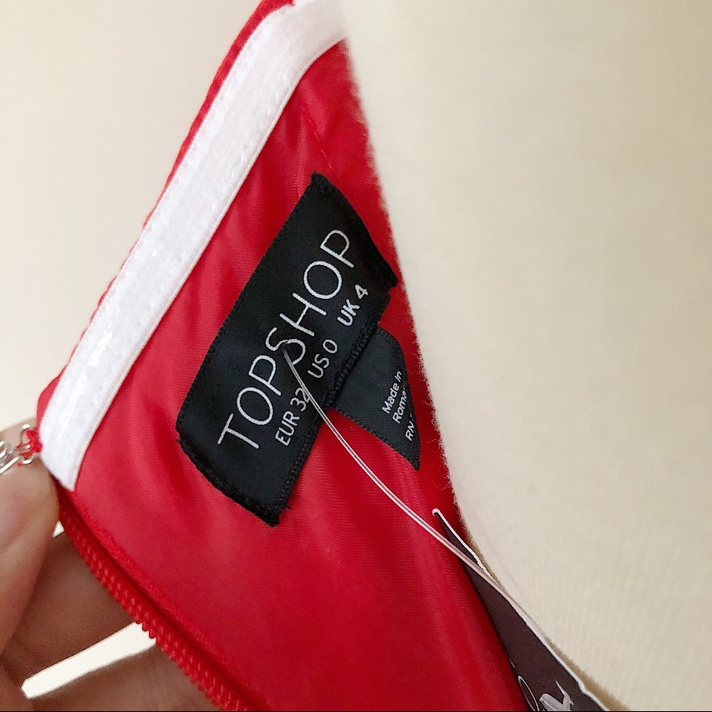NWT Topshop Red Strapless Jumpsuit Size 0 - Picture 7 of 7